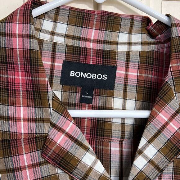 Bonobos size large mens shirt sleeve plaid shirt - Picture 2 of 3